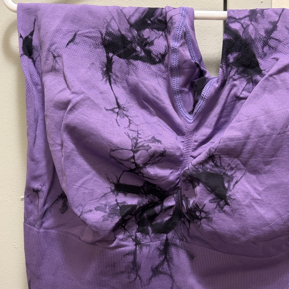 Women's Purple Tie-Dye Leggings - Picture 3 of 9
